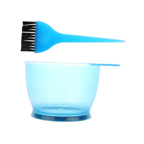 Homoyoyo Kit Coloration Capillaire 5 Pièces Plastique Écologique Bleu Outils Teinture Capillaire pour Domicile et Salon Bol Antidérapant, Pinceau Applicateur Multi-poils et Protège-oreilles