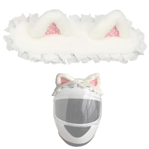 Helmet Cat Ears Cute Helmet Horns Helmet Ears Helmet Accessories for Ski Motorcycle Snowboard Helmet Kids Adults White