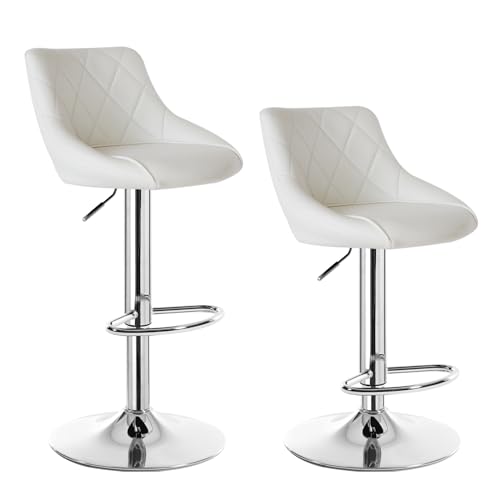WOLTU Barhocker Tresenhocker mit Lehne, 2er Set, stufenlose...