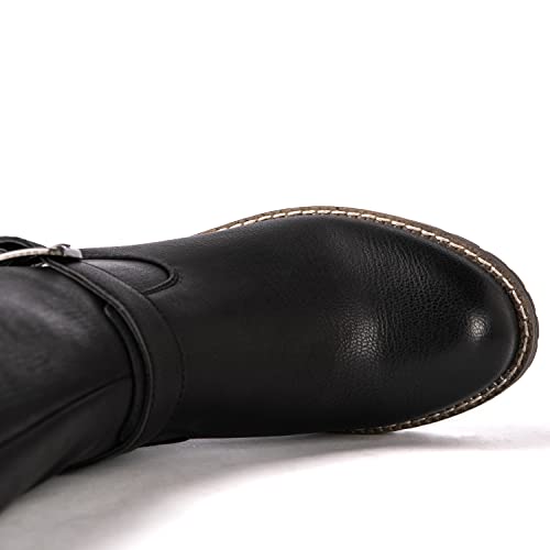 Image of GLOBALWIN Women's Chunky Low Heels Boots Knee High Boots For Women