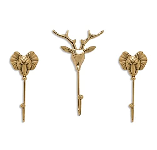 Ganchos De Pared para Abrigos, 3 Piezas, Perchero De Pared, Toallero De Entrada, Riel Guía De Metal Duradero, Perchero De Cobre Puro.