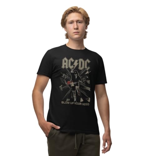 AC/DC Meacdcrts081 Camiseta, Negro, XXL para Hombre