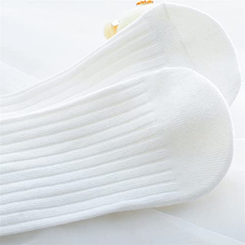 Womens Knee High Socks Knee High Socks for Girls Golf Casual Rainbow Socks (Color : White, Size : 35CM)3