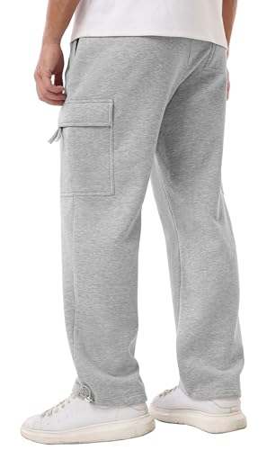 Sailwind Men's Fleece Cargo Sweatpants Casual Loose Fit Heavyweight Pants with Pockets4