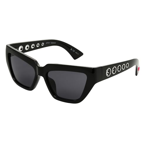 Betsey Johnson Women's Life of Luxury Square Sunglasses, Black, 57 mm