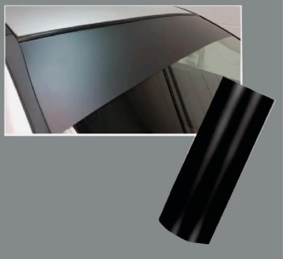 Bande Pare-Soleil Pour Voiture 140x20 Cm - Vinyle Noir Mat Autocollant - Protection Contre L'Éblouissement