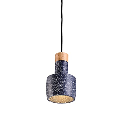 Lámpara de cemento industrial E27 NAMFHZW azul vintage pequeña suspendida para dormitorio