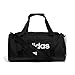 adidas Unisex Essentials Linear Duffel Bag, Black/Black/White, S
