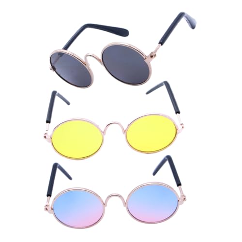 BESPORTBLE Fashionable Pet Glasses 3pcs Dog Party Sunglasses for Stylish Photo Props