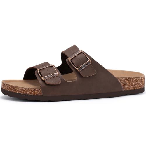 Image of Litfun Unisex Cork Footbed Sandal Summer Slip On Slide Sandals with Adjustable Buckle for Women Men