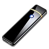 Winddichtes elektronisches Feuerzeug, USB wiederaufladbar, schlankes flammenloses Design mit doppelseitiger Zündung, ideal für Outdoor-Aktivitäten und den täglichen Gebrauch