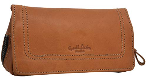 Bolso para Pipa de Fumar & Bolso para Tabaco Gusti Cuero Studio Kali Estuche para el Tabaco de Liar Marrón Claro 2T27-22-5