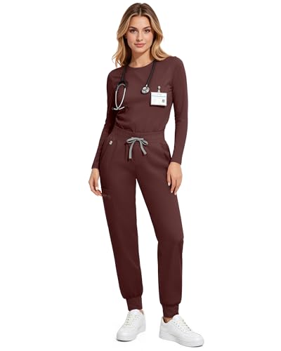 Image of Medical Scrubs for Women Pants, Soft Stretch & Breathable Joggers | Drawstring Womens Scrub Cargo Pants with 5 Utility Pockets, Bottoms Keep 12-Hour Shift Comfort for Healthcare Professionals