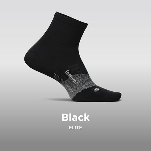 Image of Feetures Elite Light Cushion Quarter Solid - Sport Sock with Targeted Compression