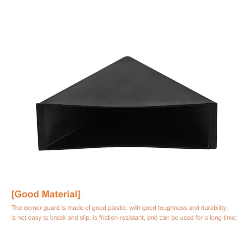 Image of uxcell 8Pcs Plastic Corner Protectors 20x70mm Right Angle Shape Glass Corner Guards Cushion for Corner Protection of Glass, Mirror, Tile, Black
