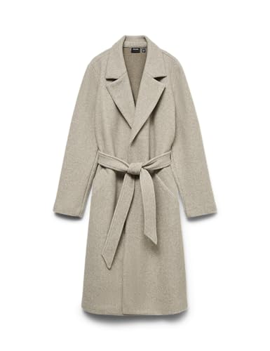 Vero Moda Vmfortuneaya Ss23 Long Coat Noos Abrigo, Mujer, Silver Mink/Detail:MELANGE, M