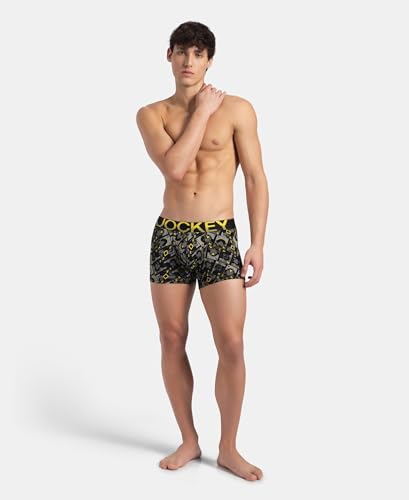 Image of Jockey FP23 Men's Super Combed Cotton Elastane Stretch Printed Trunk with Ultrasoft Waistband