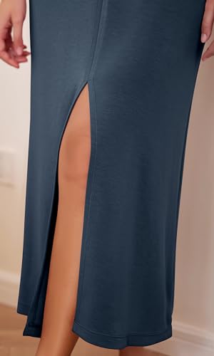 Image of ODODOS Modal Soft Front Split Midi Dress for Women, V Neck Sleeveless Casual Summer Tank Dress