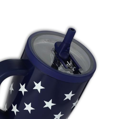 Image of Ice Shaker 32 oz Tumbler with Handle and Straw | 32oz Stars & Stripes | Cold for 30+ Hours | 2-in-1 Tumbler Shaker Bottle | Odor-Free 32 ounce Bottle for Water, Protein Shakes, Smoothies, Cocktails
