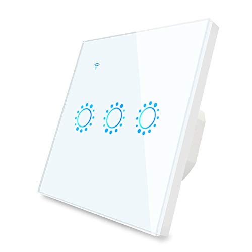 WiFi Smart Switch EU 86 Touch Wandschalter 1 2 3 Gang Alexa kompatibel Lichtschalter 10A 90-250V Timerfunktion Weiß3gang