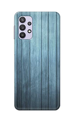 Image of Printed Hard Back Cover Case for Samsung Galaxy M32 5G | Samsung Galaxy A32 5G Back Cover (Wooden Blue) -1302