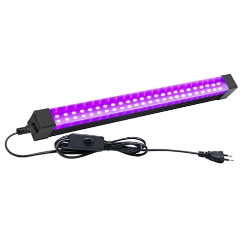 Tkdaksy Barra de luz UV LED preta de 15 W, barra de luz preta, 395 - 405 nm portátil luz preta ultravioleta para discoteca, festa luminosa, decoração de Halloween