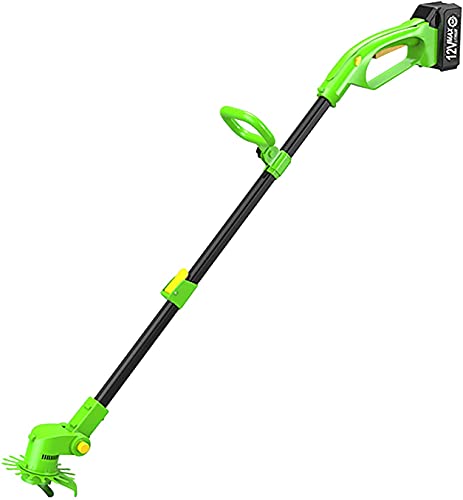 LSDRALOBPOI Bordures sans Fil Coupe Bordure sans Tondeuse à Gazon électrique Tondeuse à Main à roulettes Tondeuse à Fil sans Fil Batterie 12V 450W pour Terrain de Jardin de pelouse 709