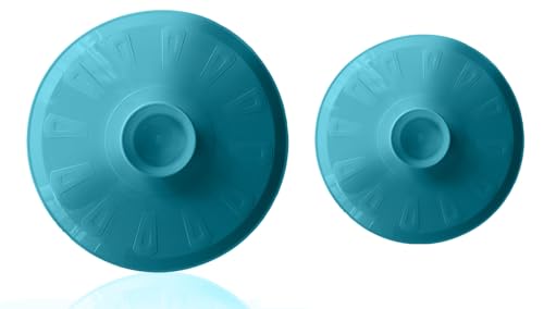 Tapa volteatortillas 26cm y 29, tapa para sartén y para voltear tortilla de patatas, 2x giratortillas de plástico para microondas, frigorífico, LIBRE DE BPA, tapa girar tortilla (2und Azul)