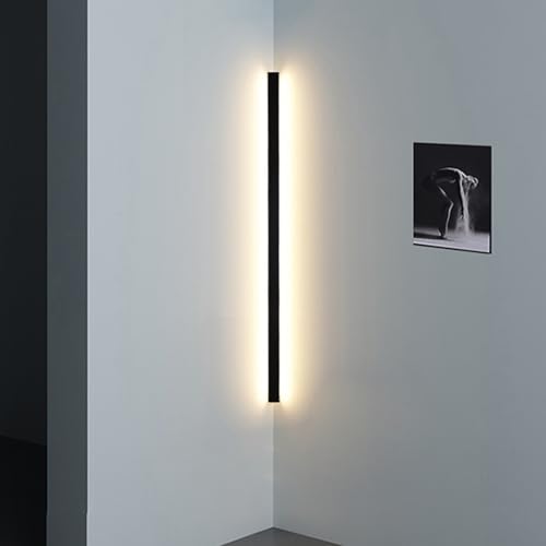 Applique Murale d'angle Applique Noire, luminaire Mural en Aluminium avec Abat-Jour Acrylique, Lampes murales d'angle LED d'ambiance pour Salon Chambre Salle de Jeu...