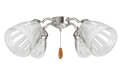Image of Aspen Creative 23173-4 Transitional Clear & Sandblasted Ceiling Fan Replacement Glass Shade.2-1 /8 inchFitter, 5-1 /2 inchDiameter x 4-3 /4 inchHeight. 4 Pack