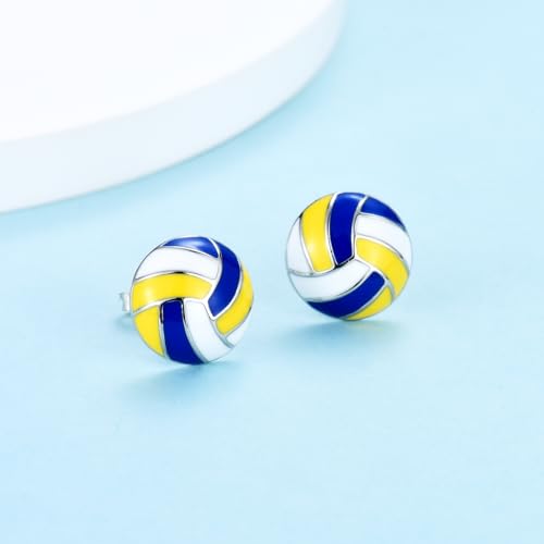 Sterling Silver Volleyball Softball Baseball Basketball Soccer Stud Earrings Gifts, Christmas Birthday Gifts for Women Mom Girls Boys Men2