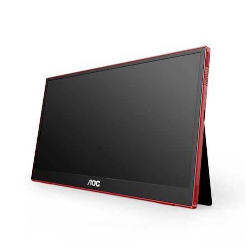 Image of AOC 16G3-16-inch Portable Gaming Monitor Full HD, FreeSync (1920x1080, 144 Hz, MicroHDMI 1.4, USB-C) Black-red