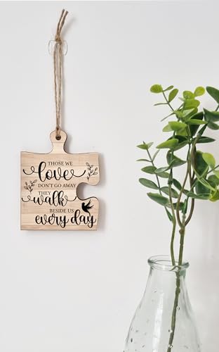 The Plum Penguin Hanging Jigsaw Puzzle Piece Those We Love Don't Go Away Walk Beside Remembrance Sign Ornament - Image 3