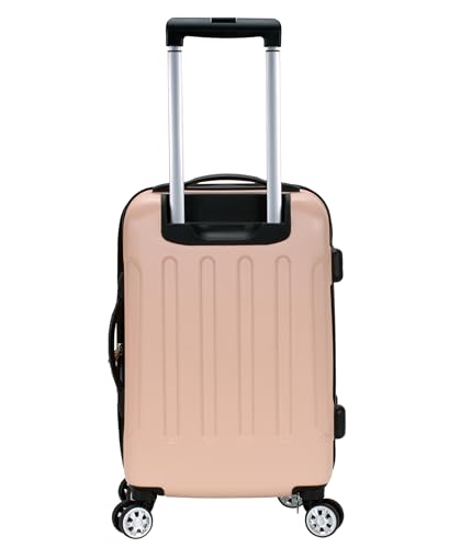 Image of Rockland London Hardside Spinner Wheel Luggage, Champagne, Carry-On 20-Inch, 22 inchX13. 5 inchx10 inch (with wheels)