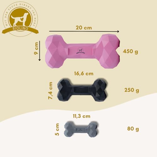 Kauspielzeug für Hunde Kauknochen robust & langlebig: Hundespielzeug gegen Langeweile aus Naturkautschuk für aggressives kauen - befüllbar, robust & gut für die Zahnpflege | Farbe: Hot Pink, Größe: M