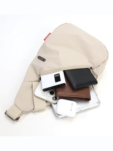 Image of ITALISH Sling Unisex Crossbody Bag Nylon 30 x 20 x 7 cm Lightweight Travel Daypack with Quick-Access Pocket