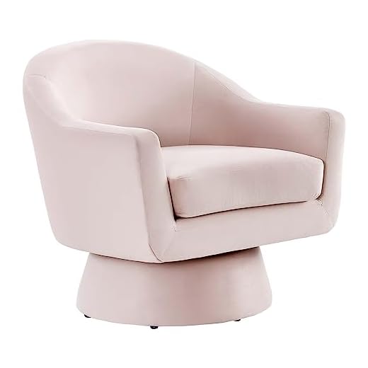 Modway EEI-6360-PNK Astral Performance Velvet Fabric and Wood Swivel Chair, Pink