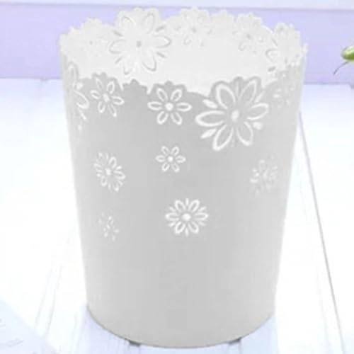 NEPHRA Papelera Baño, Cubo Basura de Plástico Ligero y Descapotable para Reciclaje - Papelera Redonda para Cocina, Oficina, Dormitorio y Hogar(White,18x21.5x25.5cm | 3PCS)