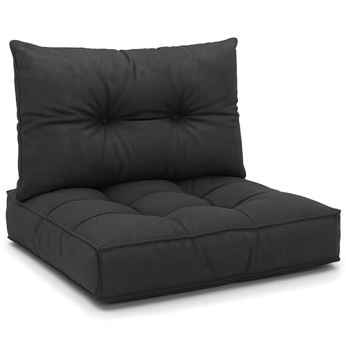 Polster für Gartenmöbel Set Sitzpolster 60x60 cm und Rückenkissen 40x60 cm - Lounge Kissen...