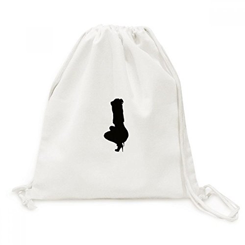 Sac en toile de qualité supérieure imprimé femme fitness squat avec fermeture cordon
