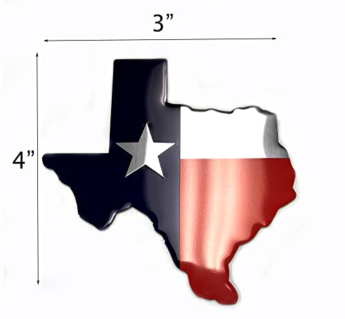 Image of Texas State Flag Metal Flag Auto Fender Emblem for Cars Trucks (4 inchx3 inch, Color)