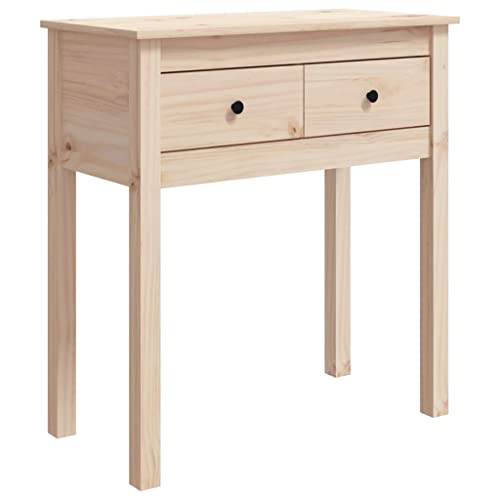 Table Console VidaXL 70x35x75 cm Bois Massif de Pin Brute Rustique