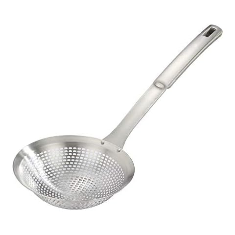 Skimmer Ladle Skimmer Spoon 304 Stainless Steel Skimmer 14.5 ln for Cooking Frying Skimming Colander/Strainer Stainless Steel Kitchen Tools Cover