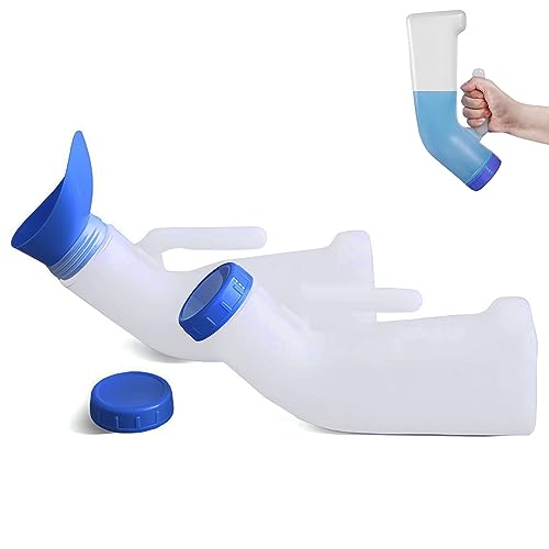 Docache 2 stuks urinoir voor mannen en vrouwen, draagbare toileturinoirs, 1000 ml, uniseks urinoir, draagbare reis-urinoir, lekvrij urinoir, urinoir voor noodgevallen, voor auto, camping, reizen,