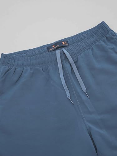 Image of TECHNOSPORT Men's Slim Fit Track Pants with Zip Pockets, ELASTO Plus Quick Dry Stretchable Lightweight Lower for Gym Running Yoga and Sports