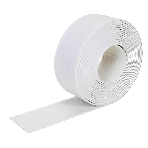 NOPKESV 1 Rollos Cinta Baño Selladora,Cinta de Sellado Impermeable Autoadesivo,Cinta Adhesiva para Baño,Juntas Azulejos,Impermeable,Antiolio e Antimuffa,(3.2m*22mm) (Blanco)