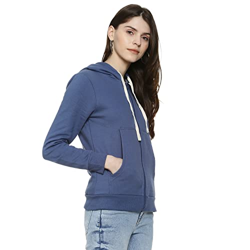 Image of Campus Sutra Cotton Women Hooded Sweatshirt