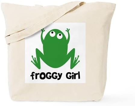 CafePress Froggy Girl Tote Bag Reusable Natural Beige Canvas Shopping Bag