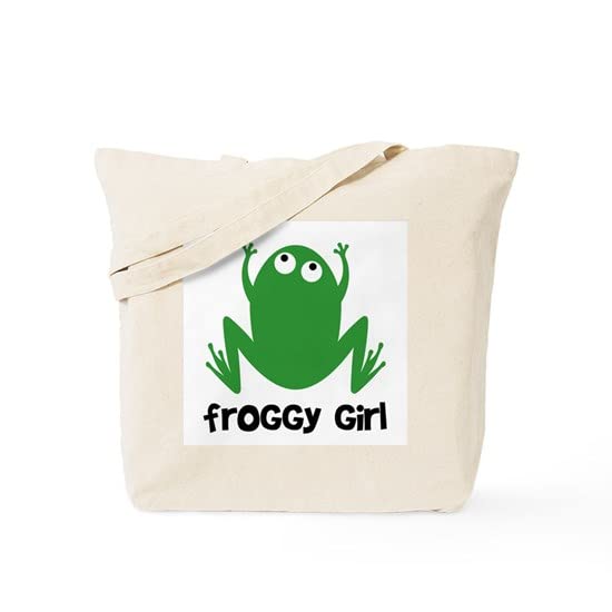 CafePress Froggy Girl Tote Bag Reusable Natural Beige Canvas Shopping Bag
