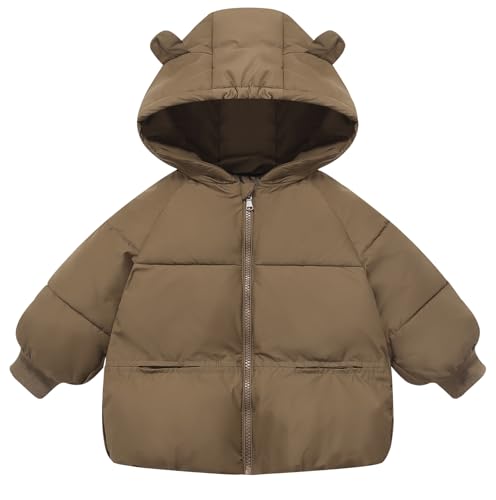 Image of Happy Cherry Boys&Girls Winter Hooded Jacket Lightweight Zip up Puffer Down Coat 4-12Y